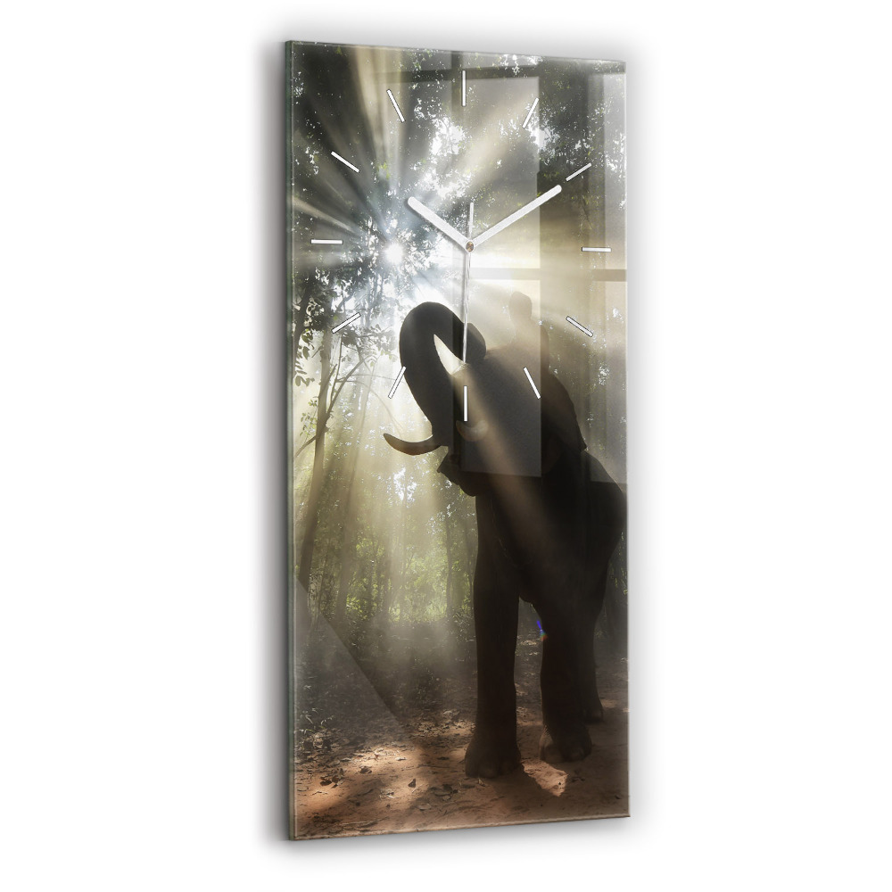 Négyszögletes üvegóra 30x60 Elefánt a dzsungelben