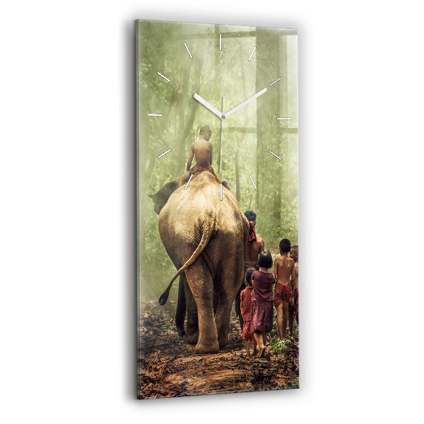 Téglalap alakú üvegóra 30x60 Elefántot vezető gyerekek