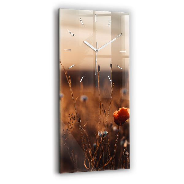 Négyszögletes üvegóra 30x60 Napkelte mező