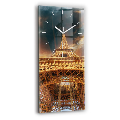 Függőleges üvegóra 30x60 Eiffel-torony a háttérben a felhők