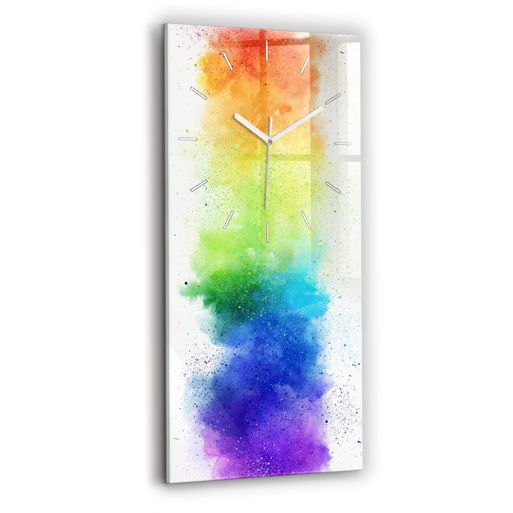 Négyszögletes üvegóra 30x60 Absztrakt szivárvány