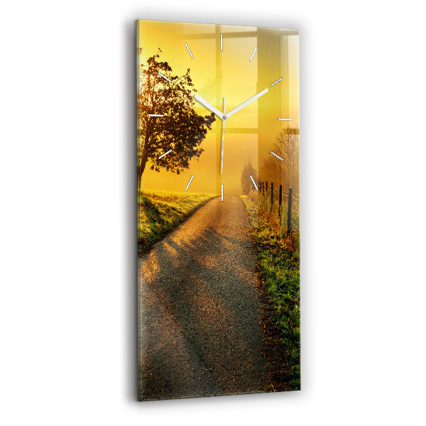 Négyszögletes fali üvegóra 30x60 Köd napkeltekor