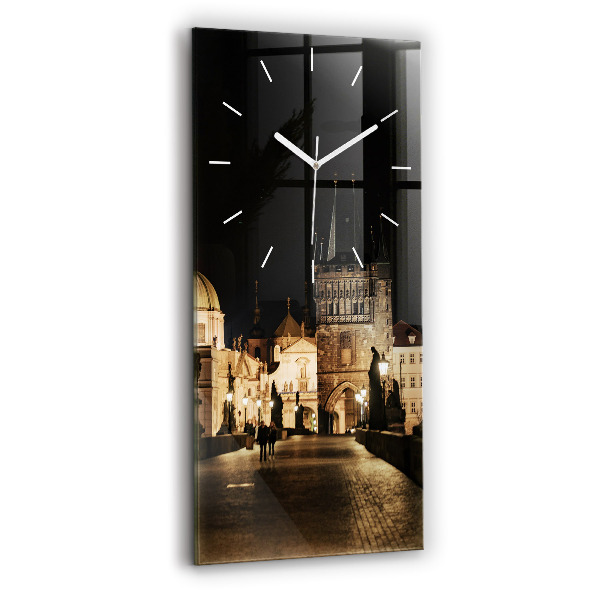 Négyszögletes fali üvegóra 30x60 Károly híd Prágában