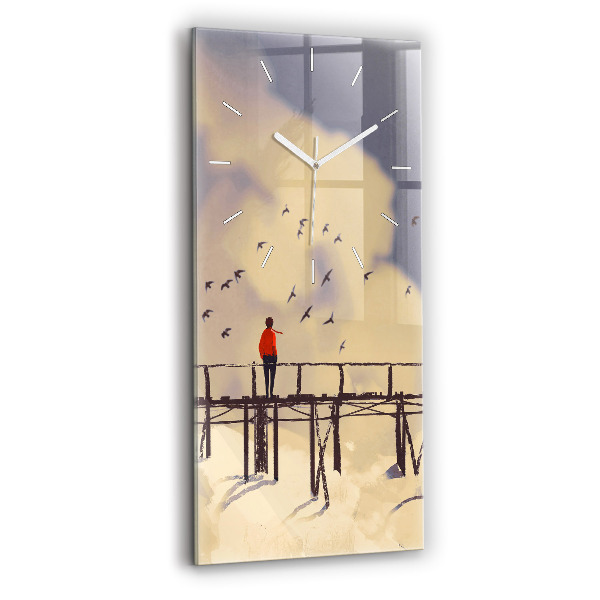 Függőleges üvegóra 30x60 Ember a régi hídon