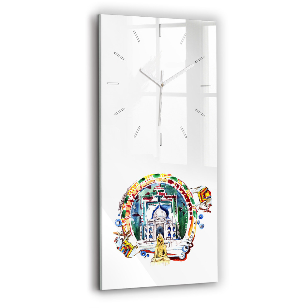 Négyszögletes fali üvegóra 30x60 Buddha festmény a templomban