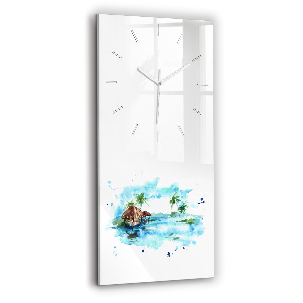 Négyszögletes üvegóra 30x60 Egy lakatlan sziget képe