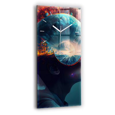 Négyszögletes üvegóra 30x60 Futurisztikus világ