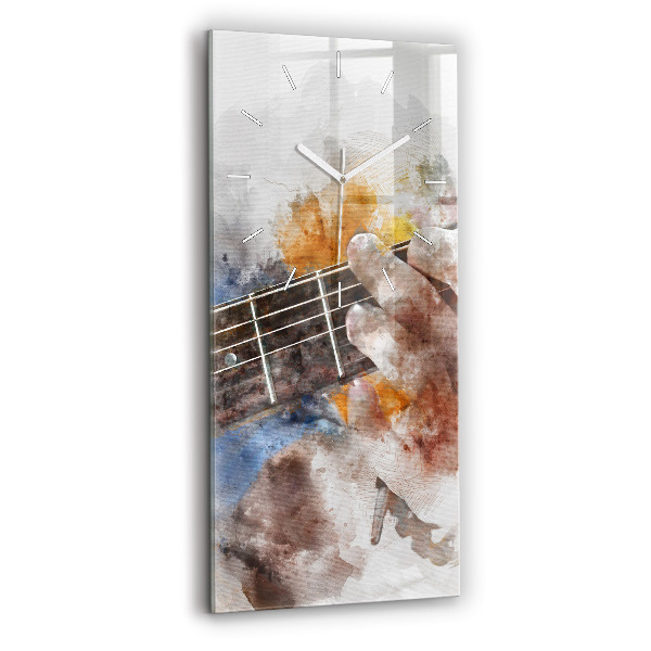 Négyszögletes üvegóra 30x60 Gitár grafika