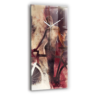 Függőleges üvegóra 30x60 Nő és kerékpár