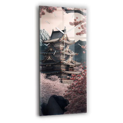 Négyszögletes üvegóra 30x60 Torony és virágok Ázsiában