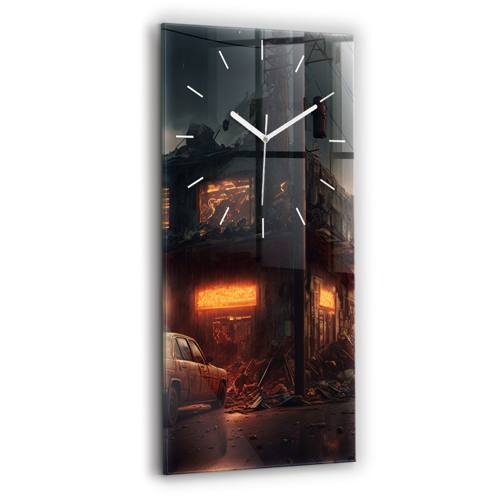 Négyszögletes fali üvegóra 30x60 Apokaliptikus épület
