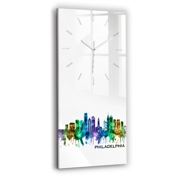 Négyszögletes fali üvegóra 30x60 Színes Philadelphia