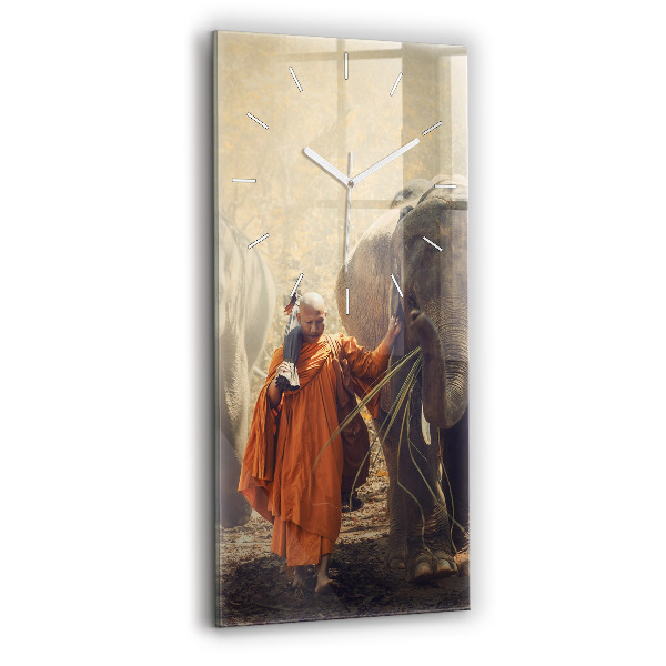 Függőleges üvegóra 30x60 Egy szerzetes, aki elefántokat vezet