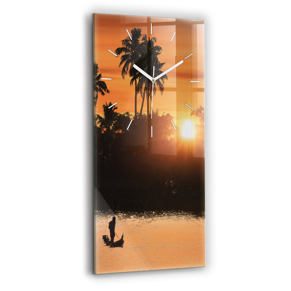 Függőleges üvegóra 30x60 Naplemente és pálmafák