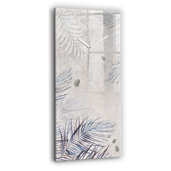 Négyszögletes fali üvegóra 30x60 pálmafa levél