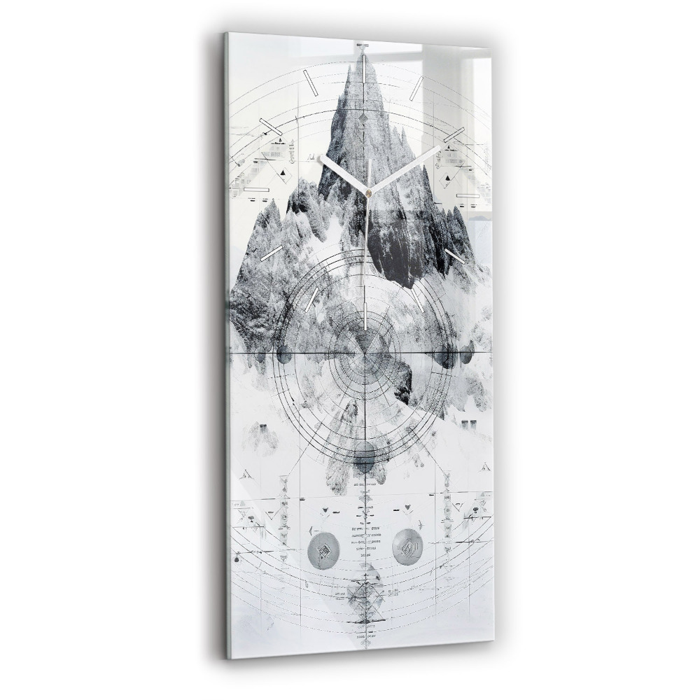 Négyszögletes fali üvegóra 30x60 Rajzfilm hegyek