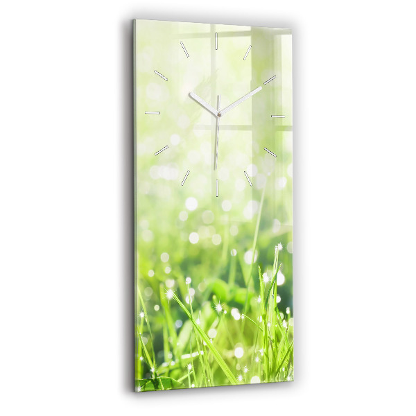 Négyszögletes üvegóra 30x60 zöld fű