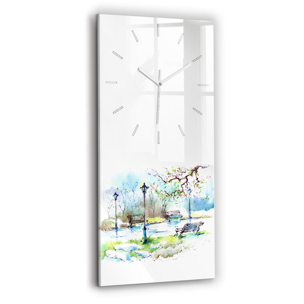 Függőleges üvegóra 30x60 Festői tavasz