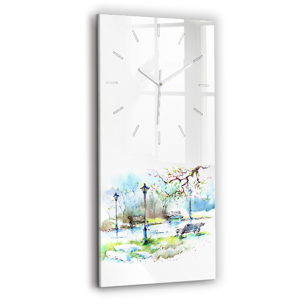 Függőleges üvegóra 30x60 Festői tavasz