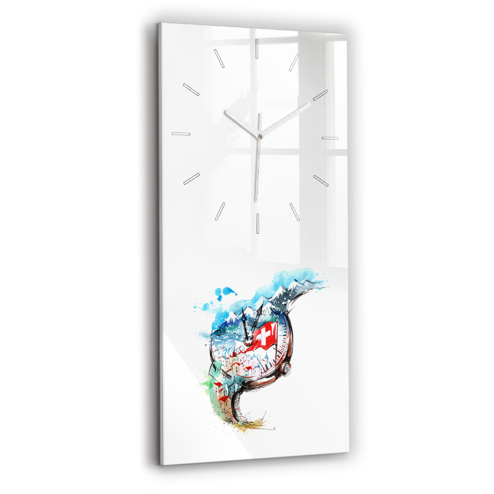 Négyszögletes fali üvegóra 30x60 Svájci óra