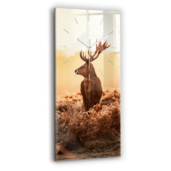 Négyszögletes üvegóra 30x60 Szarvas napkeltekor