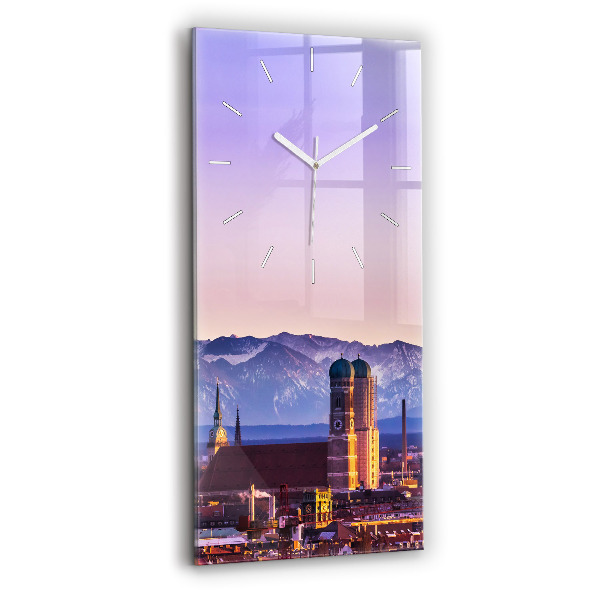 Négyszögletes fali üvegóra 30x60 Német Alpok München