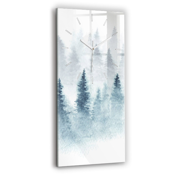 Négyszögletes fali üvegóra 30x60 Téli erdő