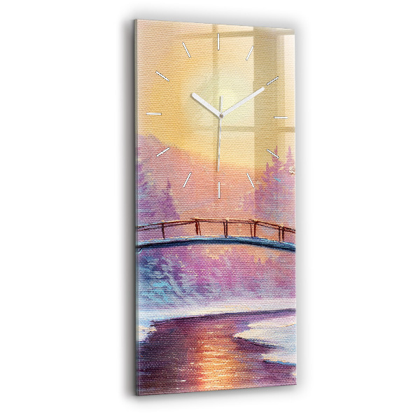 Függőleges üvegóra 30x60 Karácsonyfa és a híd