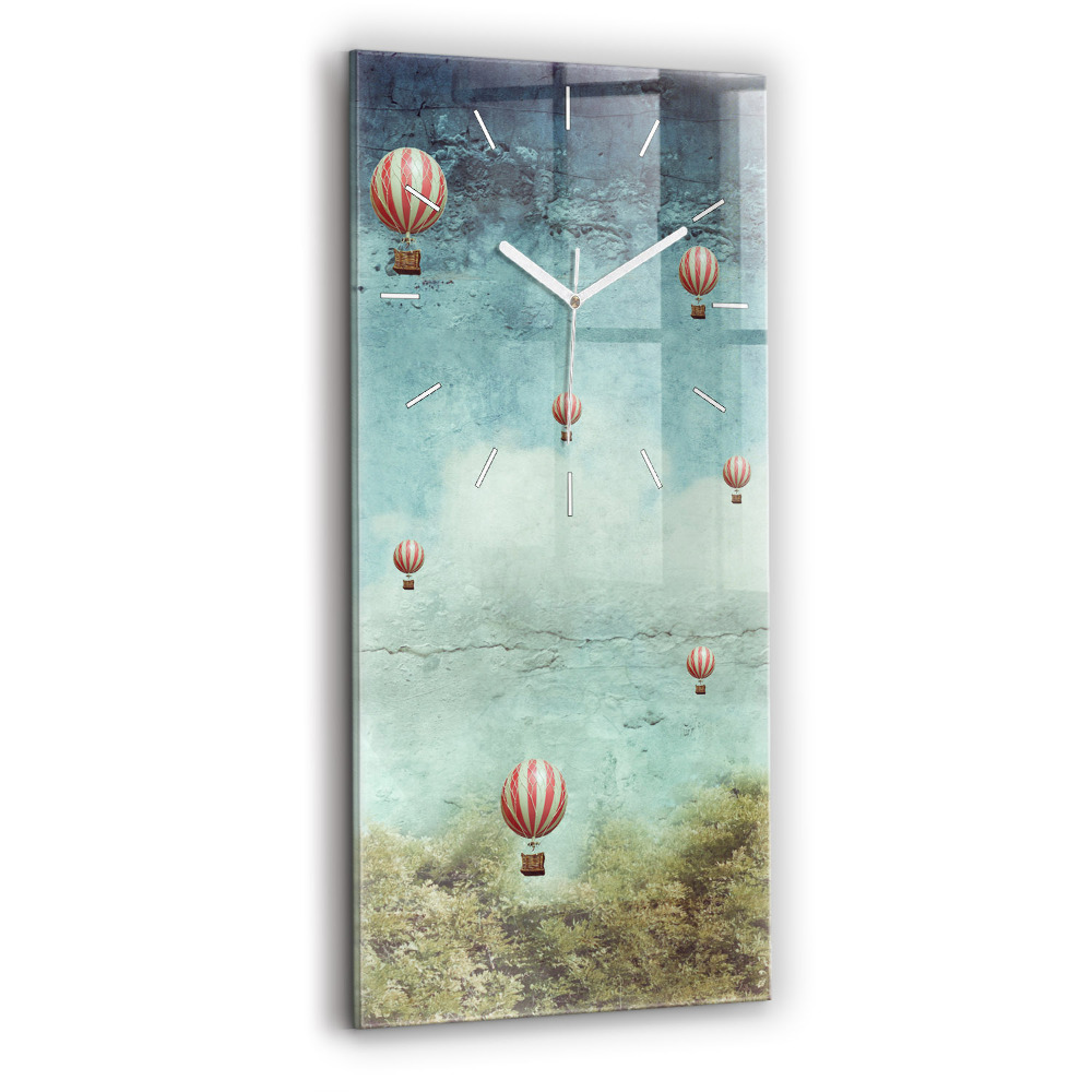 Négyszögletes üvegóra 30x60 Festett léggömbök