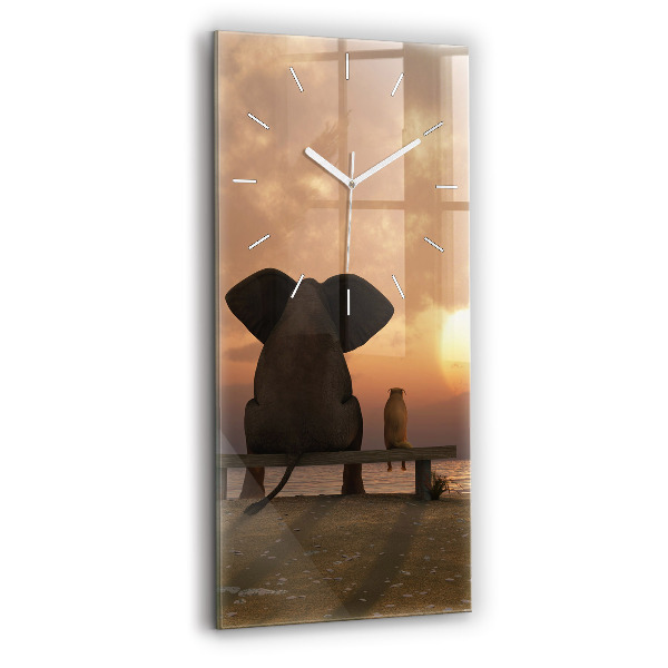 Téglalap alakú üvegóra 30x60 Állatok és naplemente