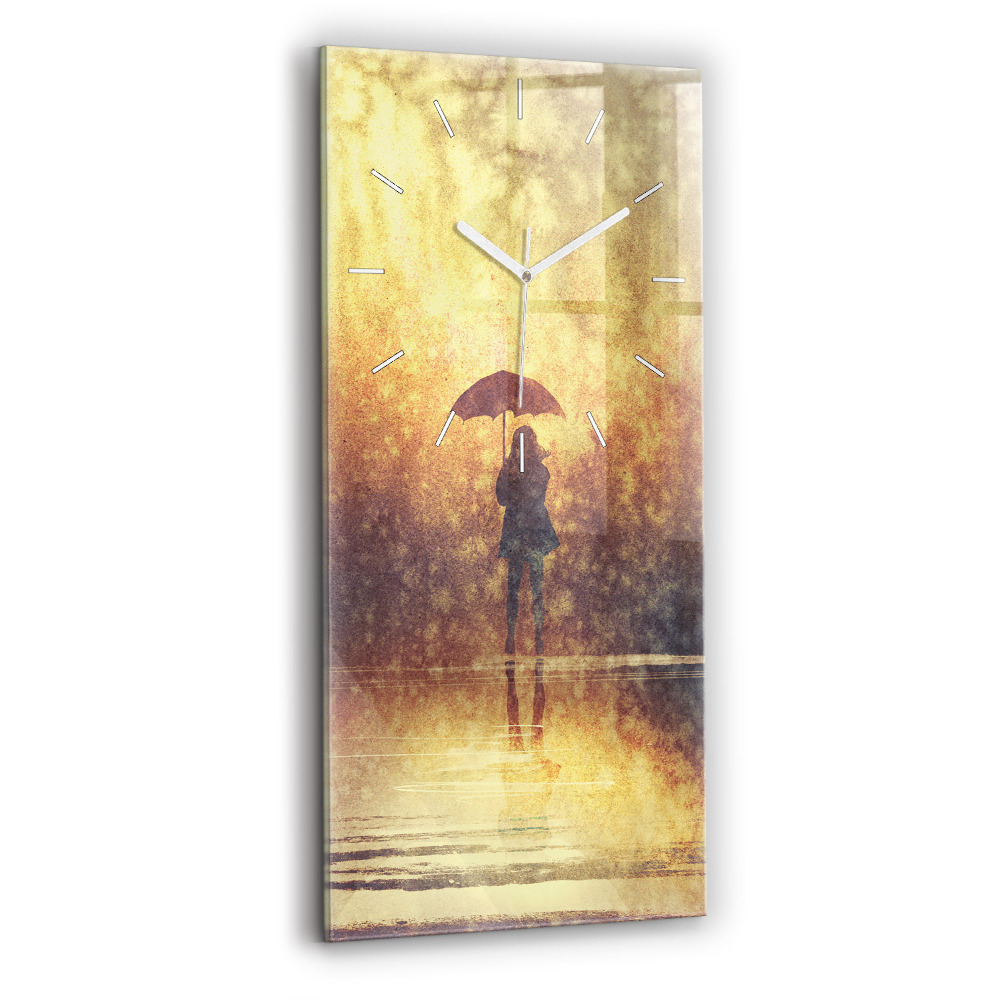Négyszögletes fali üvegóra 30x60 nő esernyő