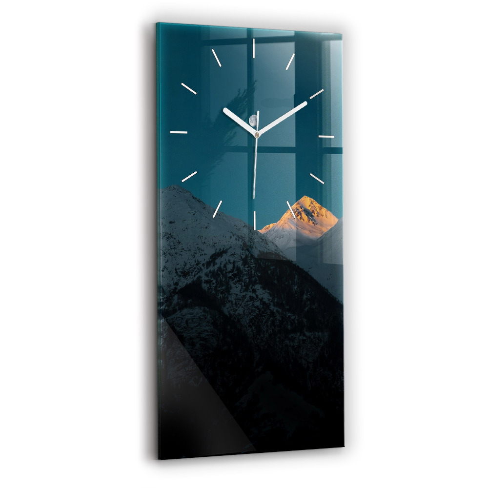 Négyszögletes üvegóra 30x60 Naplemente a hegyekben