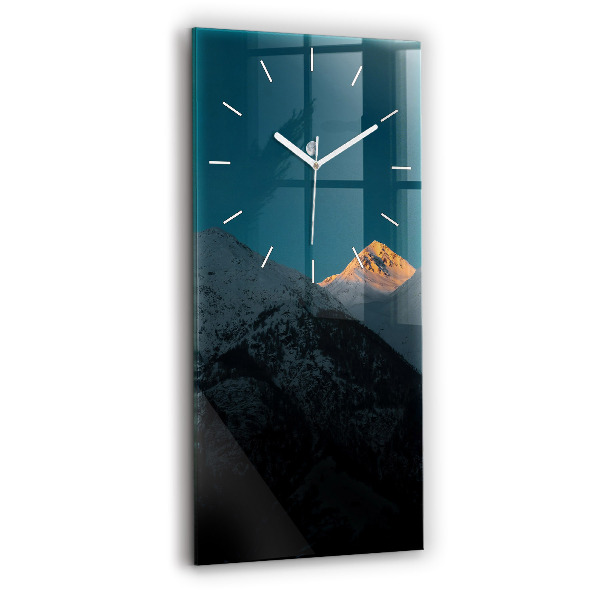 Négyszögletes üvegóra 30x60 Naplemente a hegyekben