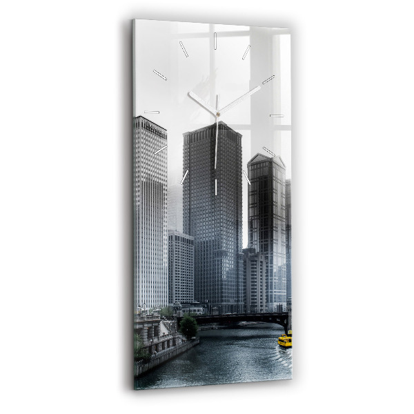 Négyszögletes üvegóra 30x60 Városi panoráma