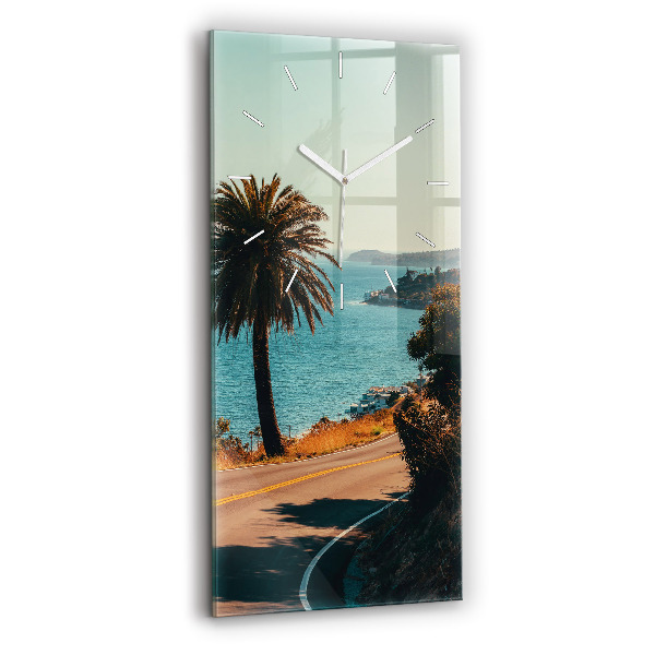 Négyszögletes üvegóra 30x60 Pálmafák Malibuban