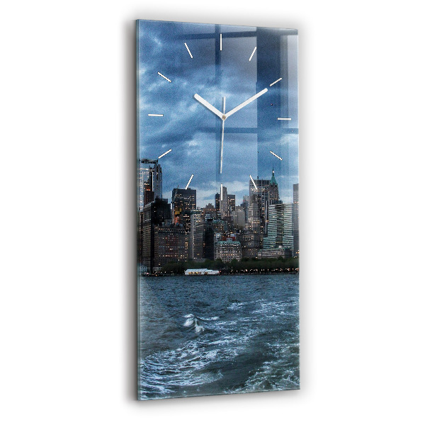Négyszögletes fali üvegóra 30x60 New York-i panoráma