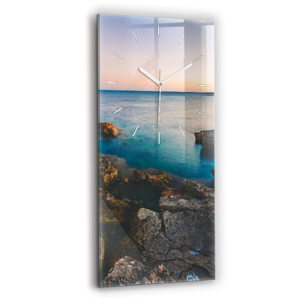 Négyszögletes üvegóra 30x60 Tengeri táj