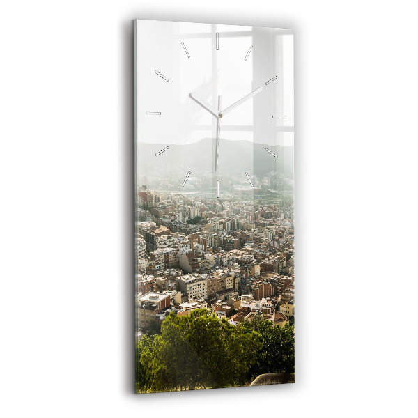 Négyszögletes üvegóra 30x60 Barcelona kilátás a Montjuic-ra