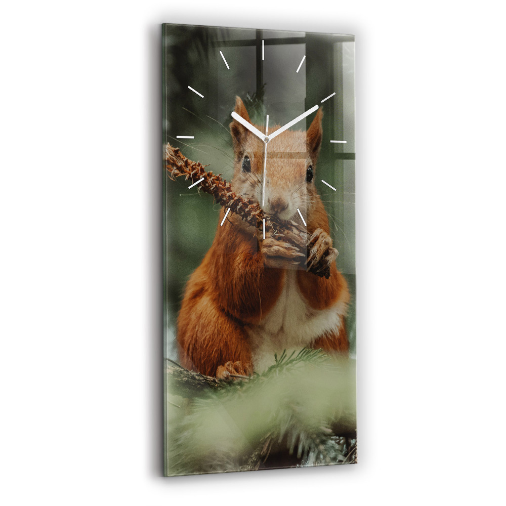 Négyszögletes fali üvegóra 30x60 Mókus és vad természet