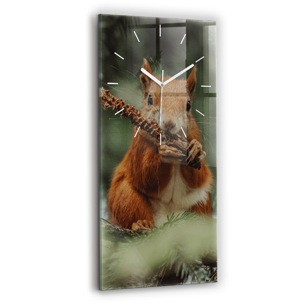 Négyszögletes fali üvegóra 30x60 Mókus és vad természet