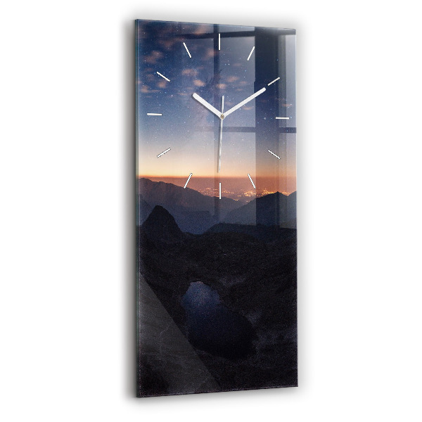 Négyszögletes fali üvegóra 30x60 Hegyek naplementekor