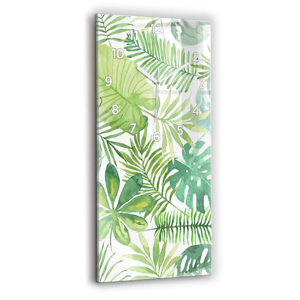 Téglalap alakú üvegóra Zöld levelek