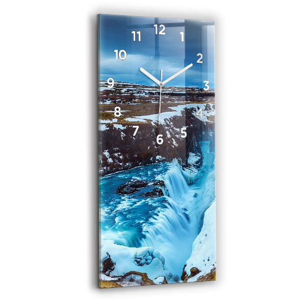 Függőleges üvegóra Gullfoss vízesés Izlandon