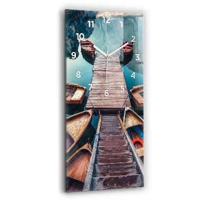 Függőleges üvegóra Híd és tó