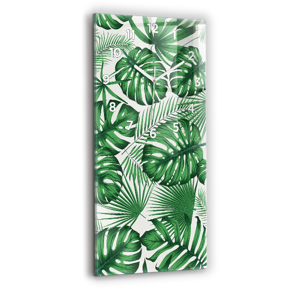 Függőleges üvegóra Monstera levelek