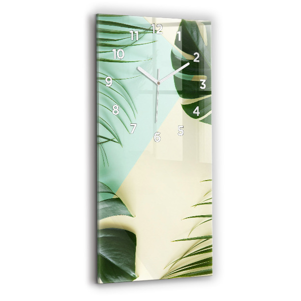 Függőleges üvegóra Monstera levelek