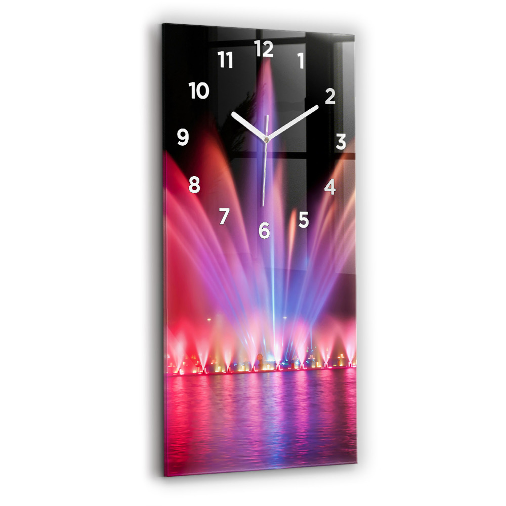 Téglalap alakú üvegóra Wrocław szökőkút éjjel