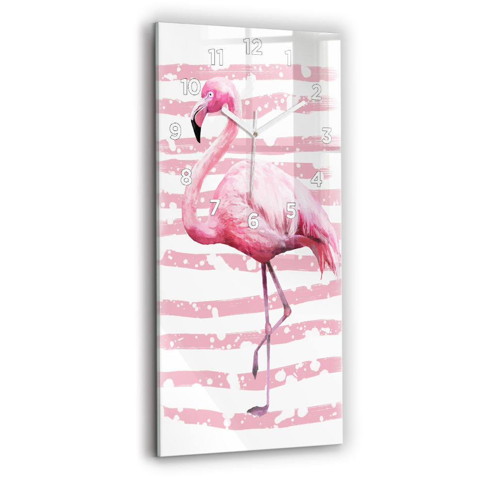 Téglalap alakú üvegóra Flamingo grafika