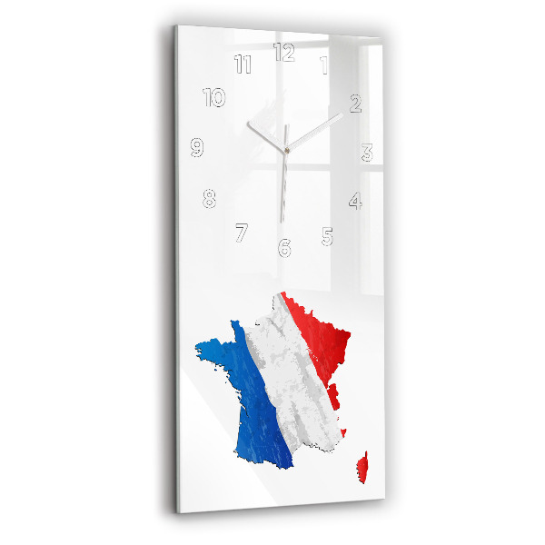 Négyszögletes üvegóra francia zászló