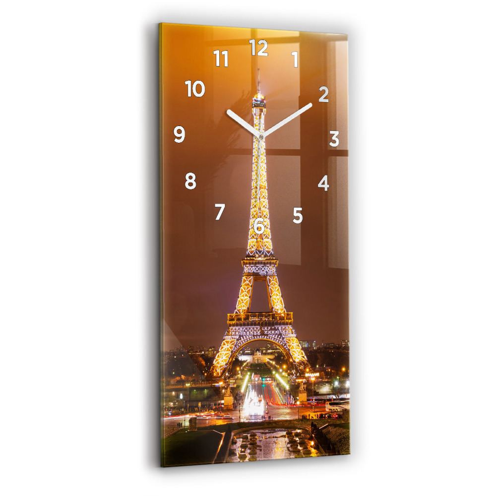 Négyszögletes üvegóra Kivilágított Eiffel-torony